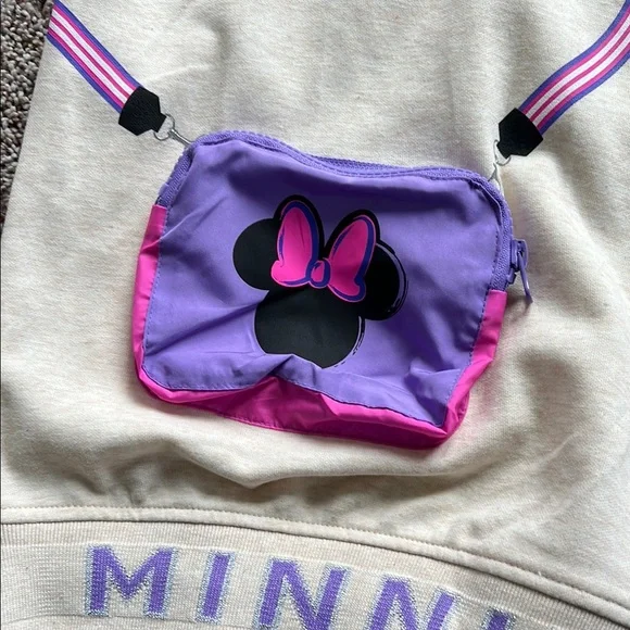 Cream Minnie Mouse Hoodie with Purple Accents - Picture 3 of 4